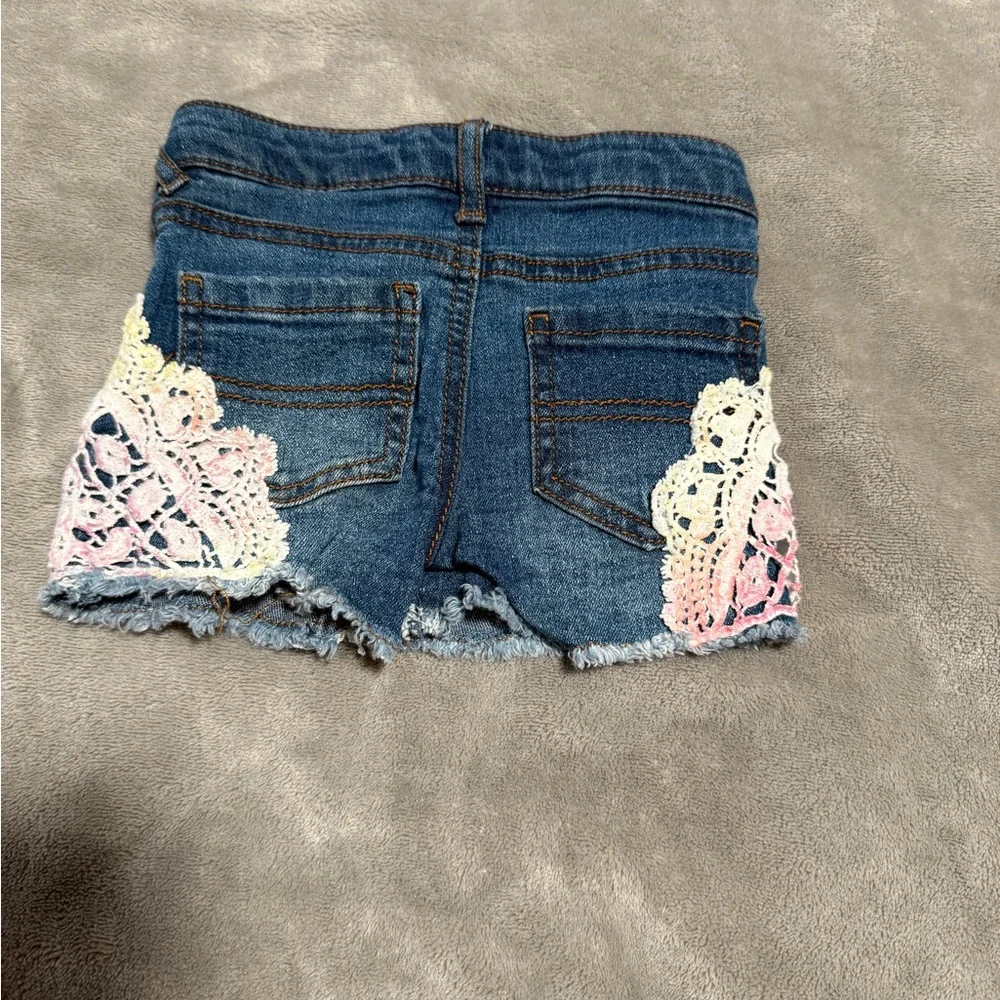 Epic Threads Blue Jean Shorts with Lace Accents